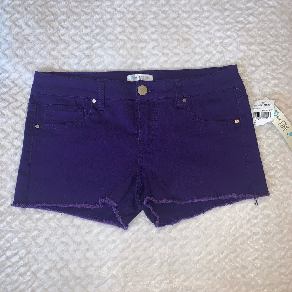 Love, Fire Purple Jean Shorts